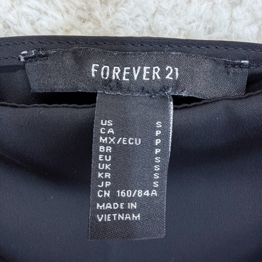Forever21 Black S Mini Dress Spaghetti Adjustable Straps Square Neck Classic 90s - Picture 5 of 9